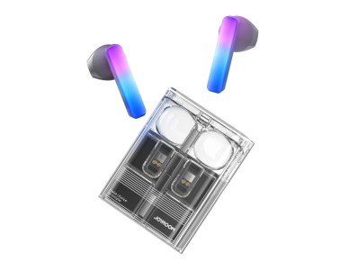 Fones de ouvido sem fio TWS Joyroom JR-TC1 IceLens Series com luzes LED - preto Fones de ouvido sem fio TWS Joyroom JR-TC1 IceLens Series com luzes LED - preto
