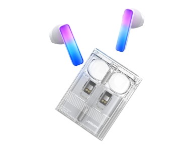 TWS Joyroom JR-TC1 IceLens Series wireless headphones with LED lights - white TWS Joyroom JR-TC1 IceLens Series wireless headphones with LED lights - white