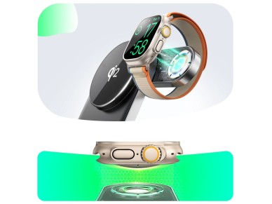 Carregador indutivo sem fio Joyroom JR-W17 Qi 3 em 1 - Preto Carregador indutivo sem fio Joyroom JR-W17 Qi 3 em 1 - Preto