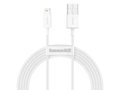 Cable USB-Lightning 2,4 A Baseus Superior de 2 m, color blanco (CALYS-C02) Cable USB-Lightning 2,4 A Baseus Superior de 2 m, color blanco (CALYS-C02)