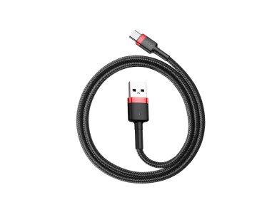 Cable Baseus Cafule USB-A / USB-C QC 3.0 3A 0,5 m - negro y rojo