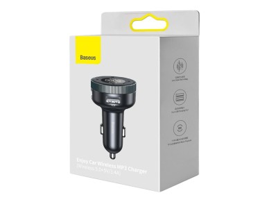 Baseus transmiter FM Enjoy Bluetooth MP3 car charger black