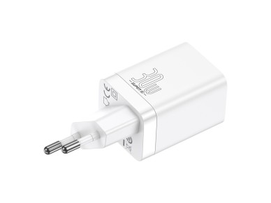Carregador de parede Baseus Super Si PD 30W 1x USB-C 1x USB branco