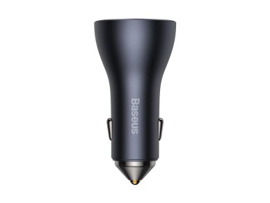 Carregador veicular Baseus Golden Contactor Pro Triple Fast 1x USB 2x USB-C 65W cinza escuro