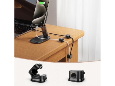 Joyroom JR-ZS368 magnetic cable organizer - black (6 pcs.)
