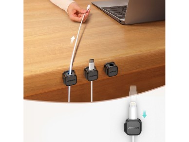 Joyroom JR-ZS368 magnetic cable organizer - black (6 pcs.)