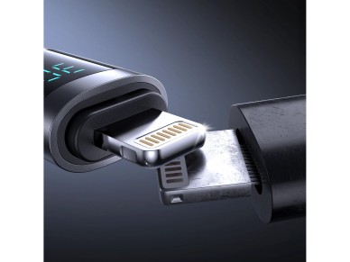 Cable USB-C a Lightning Joyroom S-A16 Pro Prism Series de 30 W con pantalla (1,2 m), color negro