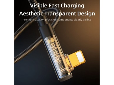 Cabo para jogos Joyroom S-UL012A6 Lightning (angular) / USB-A (reto) 2.4A 1.2 m - azul Cabo para jogos Joyroom S-UL012A6 Lightning (angular) / USB-A (reto) 2.4A 1.2 m - azul