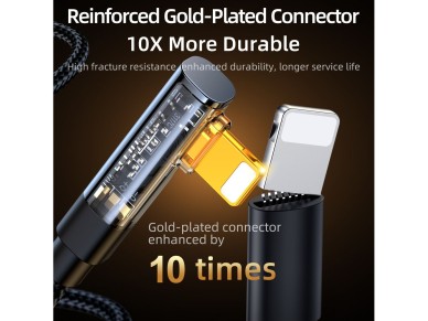 Cabo para jogos Joyroom S-UL012A6 Lightning (angular) / USB-A (reto) 2.4A 1.2 m - azul Cabo para jogos Joyroom S-UL012A6 Lightning (angular) / USB-A (reto) 2.4A 1.2 m - azul