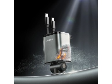 Joyroom JR-CCL05 30W 4-in-1 Car Charger with 2 Built-in Retractable Cables - Dark Gray Joyroom JR-CCL05 30W 4-in-1 Car Charger with 2 Built-in Retractable Cables - Dark Gray