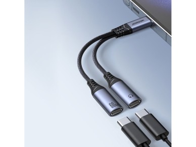 Joyroom SY-C03 USB-C to 2x USB-C 2in1 DAC adapter - black