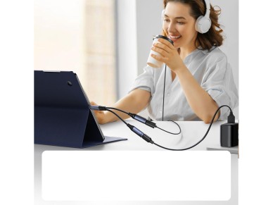 Joyroom SY-C03 USB-C to 2x USB-C 2in1 DAC adapter - black