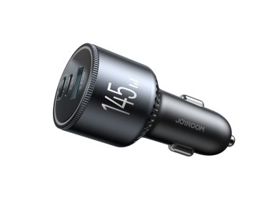 Carregador veicular Joyroom JR-CCN07 de 145 W com 2 portas USB-C e USB-A + cabo USB-C de 100 W - Cin