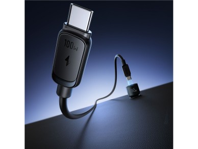 Carregador veicular Joyroom JR-CCN07 de 145 W com 2 portas USB-C e USB-A + cabo USB-C de 100 W - Cin