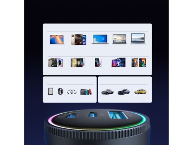 Carregador veicular Joyroom JR-CCN07 de 145 W com 2 portas USB-C e USB-A + cabo USB-C de 100 W - Cin