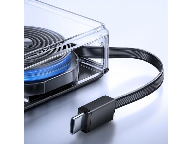 Joyroom JR-PR1 10000mAh 22.5W Powerbank with Built-in Retractable USB-C Cable - Black Joyroom JR-PR1 10000mAh 22.5W Powerbank with Built-in Retractable USB-C Cable - Black