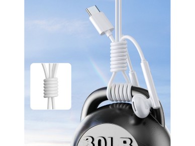 Fones de ouvido intra-auriculares Joyroom JR-EC05 USB-C - brancos