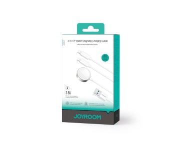 Joyroom S-IW007 3-in-1 cable USB-A magnetic charger - Lightning 1.2m - white Joyroom S-IW007 3-in-1 cable USB-A magnetic charger - Lightning 1.2m - white