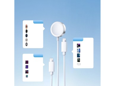 Joyroom S-IW007 3-in-1 cable USB-A magnetic charger - Lightning 1.2m - white Joyroom S-IW007 3-in-1 cable USB-A magnetic charger - Lightning 1.2m - white