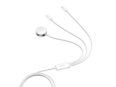 Cabo carregador magn�tico 3 em 1 Joyroom S-IW008 USB-A - Lightning/USB-C 1,2 m - branco