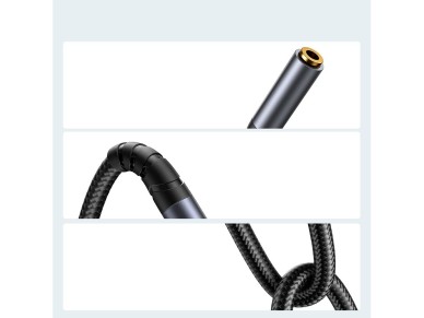 Cable de audio estéreo Joyroom AUX mini jack de 3,5 mm (macho) - mini jack (hembra) 1,2 m negro (SY- Cable de audio estéreo Joyroom AUX mini jack de 3,5 mm (macho) - mini jack (hembra) 1,2 m negro (SY-