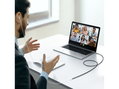 Cable de audio estéreo Joyroom AUX mini jack de 3,5 mm (macho) - mini jack (hembra) 1,2 m negro (SY- Cable de audio estéreo Joyroom AUX mini jack de 3,5 mm (macho) - mini jack (hembra) 1,2 m negro (SY-