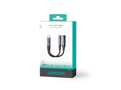 Adaptador DAC Joyroom SY-C02 2 en 1 USB-C a USB-C / minijack de 3,5 mm - negro