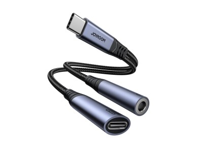 Adaptador DAC Joyroom SY-C02 2 en 1 USB-C a USB-C / minijack de 3,5 mm - negro