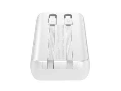 Mini power bank with built-in cables Joyroom JR-PBC06 30W 10000mAh - white Mini power bank with built-in cables Joyroom JR-PBC06 30W 10000mAh - white