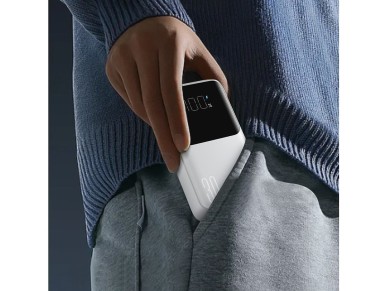 Mini power bank with built-in cables Joyroom JR-PBC06 30W 10000mAh - white Mini power bank with built-in cables Joyroom JR-PBC06 30W 10000mAh - white