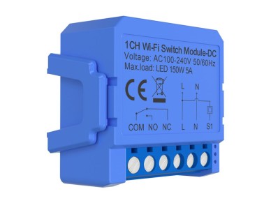 Mdulo de conmutacin WiFi inteligente de 1 canal con contacto de CC sin tensin Avatto WSM16-DC-1