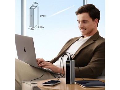 Bater�a externa Cuktech CKPB200UGLGR 210W 20000mAh 2 x USB-C 1 x USB-A - gris