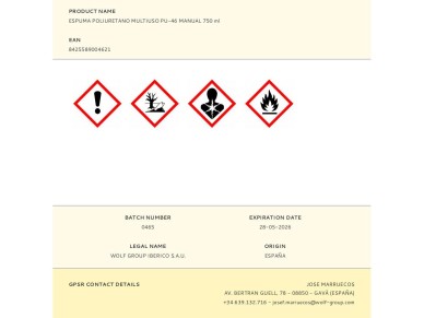 Espuma de poliuretano multi�sos pu-46 manual 750 ml