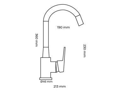 Torneira de cozinha monocomando baiona com bica flex�vel preta