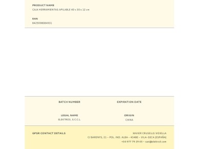 Stackable tool box 40 x 30 x 12 cm