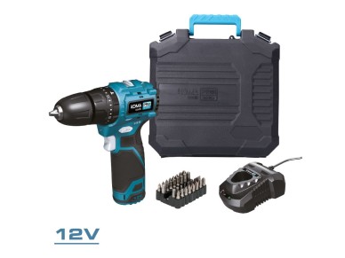 12v brushless hammer drill kit with accessories, battery and charger