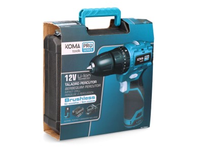 12v brushless hammer drill kit with accessories, battery and charger