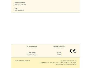 Battery 2.0 ah 12 v Battery 2.0 ah 12 v