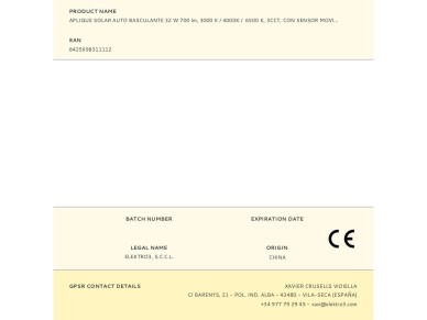 Projetor solar autobasculante, 7 w, 700 lm, 6500 k, com sensor de movimento, preto