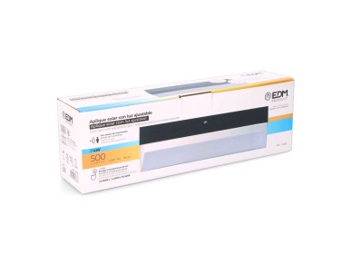 Aplique solar retangular 4w 500lm, 3000/4000/6500k, 3cct, com sensor, preto