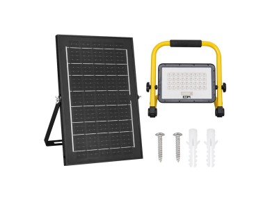 Luz de trabalho led solar + painel solar 4000 lm, 6.400 k, luz fria, ip65