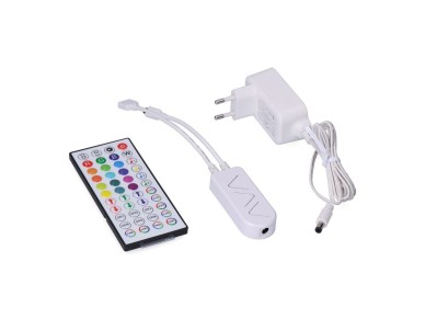 Tira de led rgb adesiva 5m x 12mm 4,5 w/m -20 lm/w 24v dc, wifi tuya app