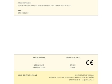 Controlador + mando + transformador para tira de led rgb 31933