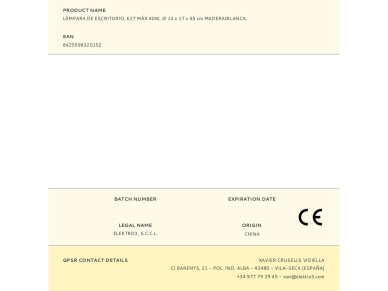 Candeeiro de escrit�rio, e27, m�x. 40 w, � 12x 17 x 45 cm, madeira/branco.