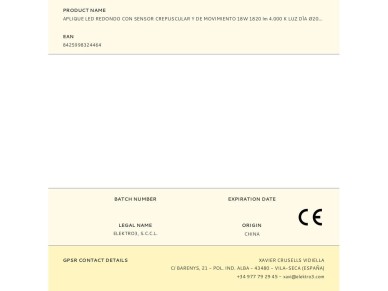 Round led wall light with twilight and motion sensor 18w 1820lm 4,000k day light edm