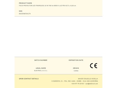 Rojetor led frameless 10w 760lm 6000k edm