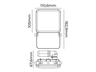 Projetor led frameless 20w 1560lm 6000k edm