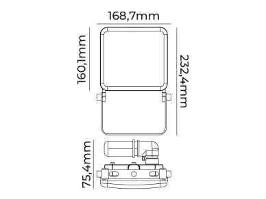 Projetor led 50w 4100lm 6000k frameless edm