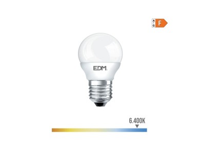 Spherical bulb led e27 7w 600lm 6400k cold light �4,5x8cm edm