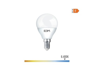 Spherical bulb led e14 7w 600lm 6400k cold light �4,5x8cm edm